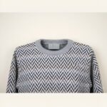 Intricate Herringbone Patterned Sweater - Image 3