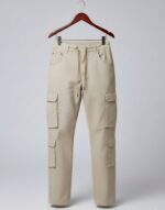 Cream Drawstring Utility Cargo Pants