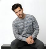 Intricate Herringbone Patterned Sweater - Image 2