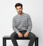 Intricate Herringbone Patterned Sweater