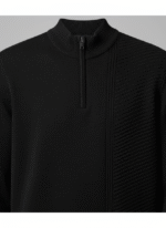 Midnight Ribbed Half-Zip Sweater - Image 2