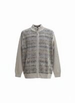 Neutral Patterned Full-Zip Cardigan - Image 2