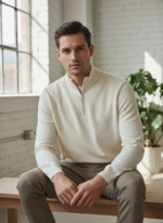 Snowfall Ribbed Half-Zip Sweater