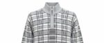 Grey Plaid Half-Zip Fleece Sweater - Image 2
