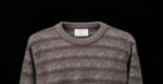 Warm Brown Knit Jumper with Patterned Stripes - Image 2