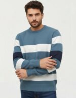 Premium Blue Stripe Crewneck