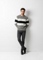 Earth Tone Striped Jumper