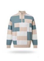 Color Block Mock Neck Sweater - Image 2