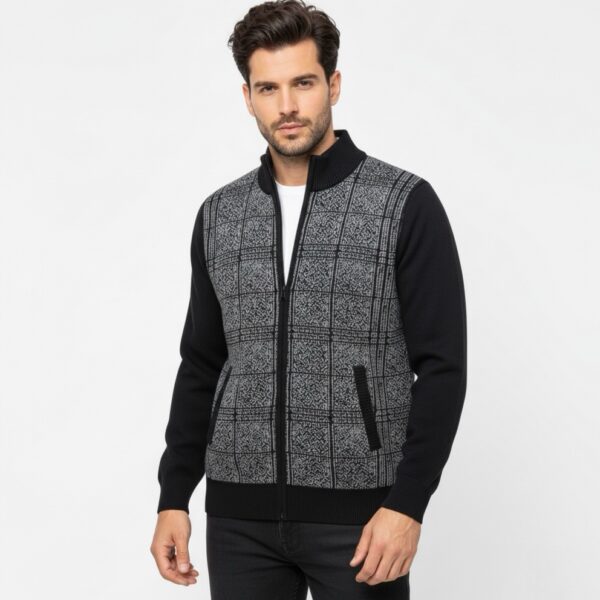 The Modern Plaid Zip Knit
