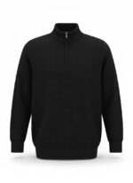 Elevated Black Knit Quarter-Zip Jumper - Image 2