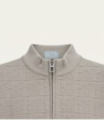 Taupe Waffle Knit Mock Neck Sweater - Image 2