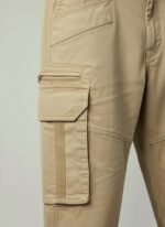 Khaki Straight -Fit Cargo Trousers with Webbing Detail - Image 3