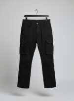 Black Multi-Pocket Straight-Leg Cargo
