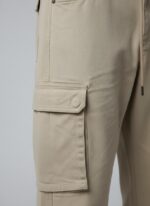 Cream Drawstring Utility Cargo Pants - Image 4