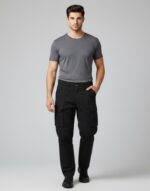 Black Multi-Pocket Straight-Leg Cargo - Image 3