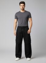 Drawstring Wide-Fit Cargo Pants - Image 2